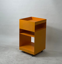Quad Rolling Side Table-orange