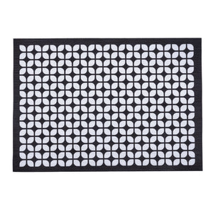 Breeze Block double-sided Woven Placemat-Black-set of 4