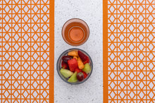 Breeze Block double-sided Woven Placemat-Orange-set of 4