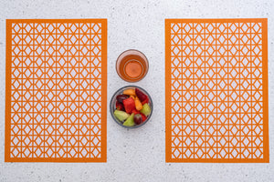 Breeze Block double-sided Woven Placemat-Orange