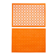 Breeze Block double-sided Woven Placemat-Orange-set of 4