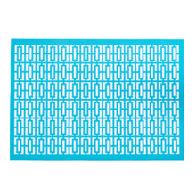 Breeze Block double-sided Woven Placemat-Turquoise-set of 4