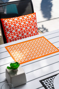 Breeze Block Pillow-Orange