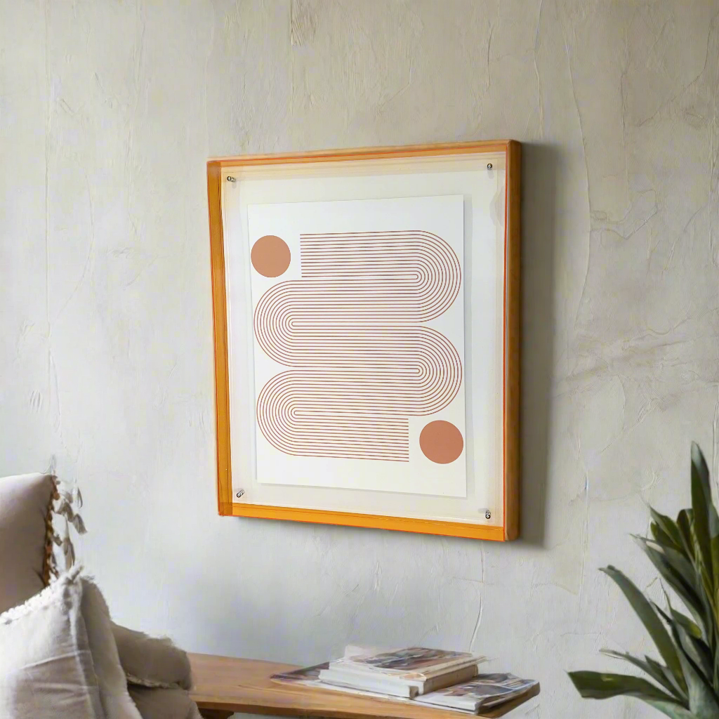 Cadre de boîte d'ombre en acrylique Levitate - Orange