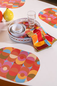 Blink double-sided Oval Woven Placemat 12" x 17" diameter - set of 4