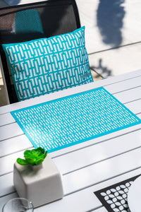 Breeze Block Pillow-Turquoise