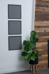 Breeze Block Metal Wall Tile: 15.5" x 15.5" Black