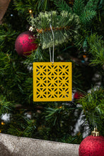 Breeze Block Metal Ornament- Sunflower in lemon - set of 4