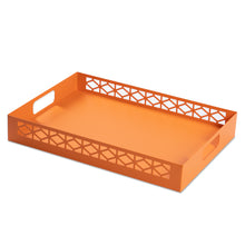 Plateau de service en métal Breeze Block rectangulaire-orange