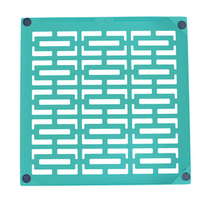 Breeze Block Metal Wall Tile: 7" x 7" Turquoise