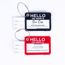 Hello My Name Is Bag Tag-black-double sided